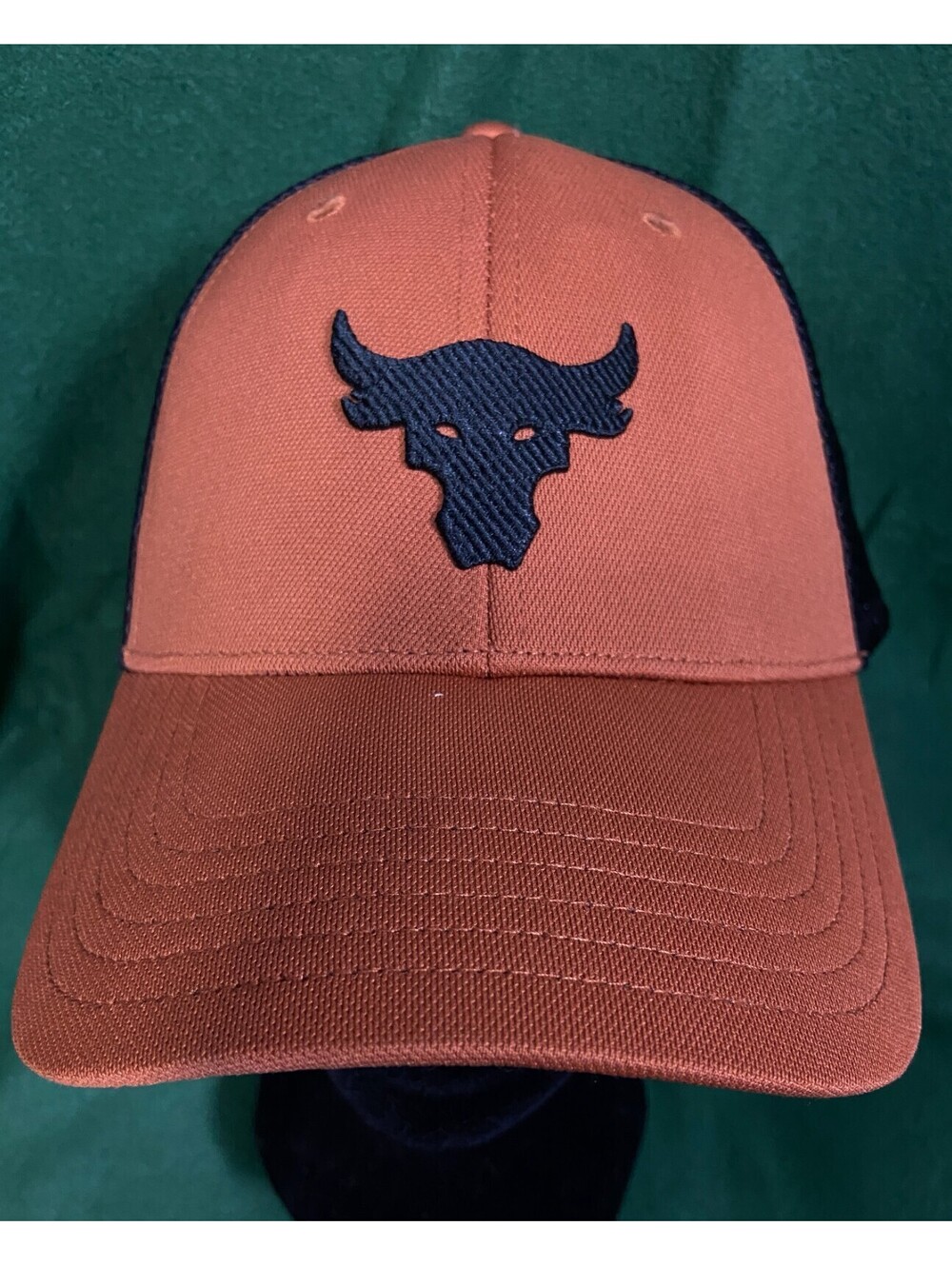 Under Armour Mens Project Rock Trucker Adjustable Hat Orange Bull Longhorns TX